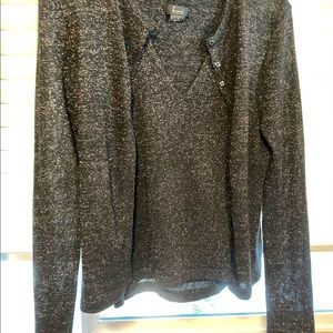 Dressy cardigan set with sparkly thread